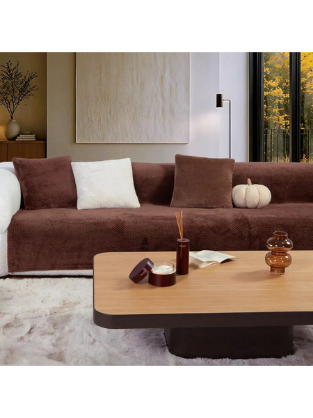 Σετ Ριχτάρια Καναπέ 3τμχ Fleece Nef-Nef Homeware Edinber Brown 130x180 + 180x250 + 180x300