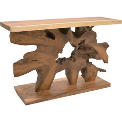 Κονσόλα Nasiol Inart teak ξύλο σε φυσική απόχρωση 120x40x75εκ * 343-000080